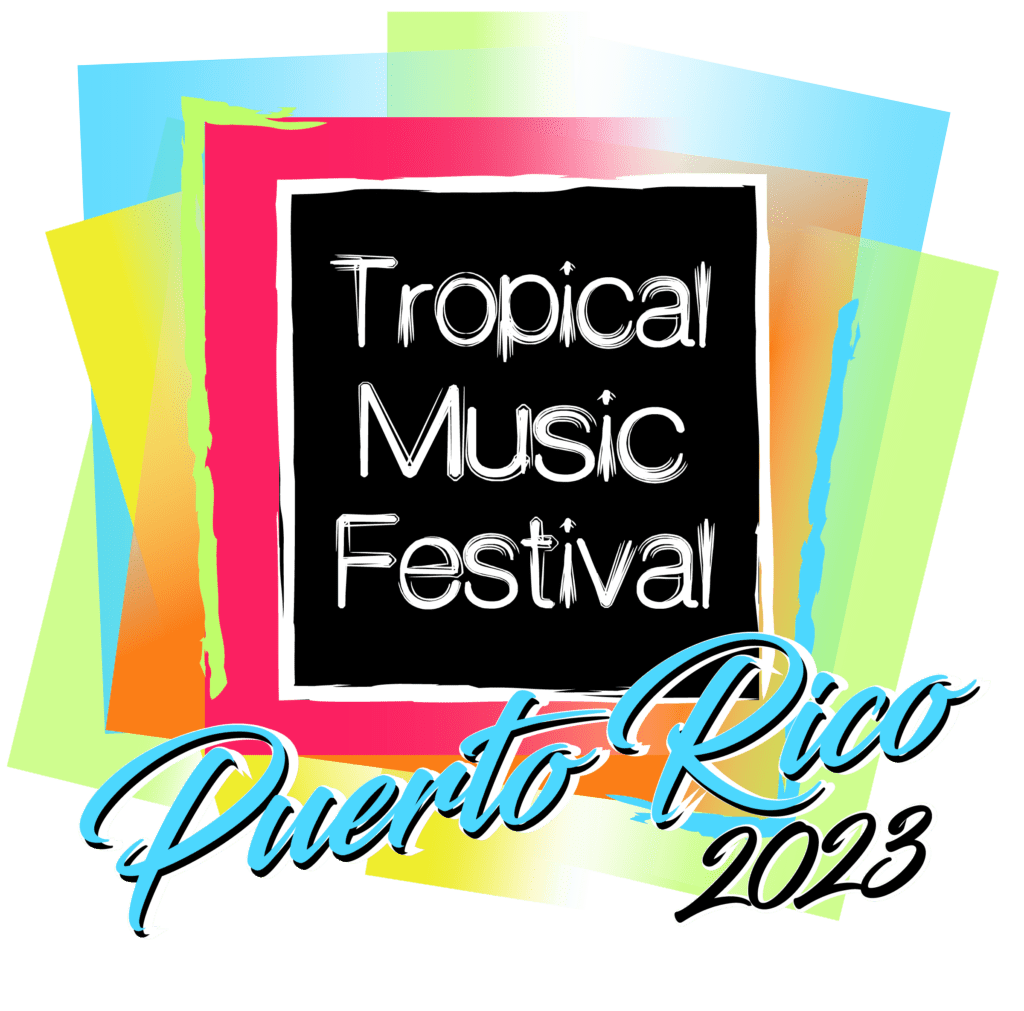 A colorful logo for the tropical music festival.