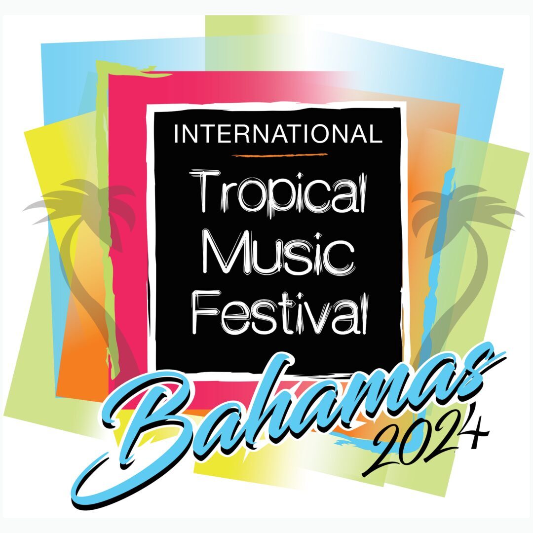 A colorful logo for the international tropical music festival.